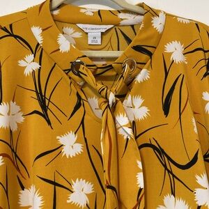 LIZ CLAIBORNE front tie Floral Blouse Plus Size 2X